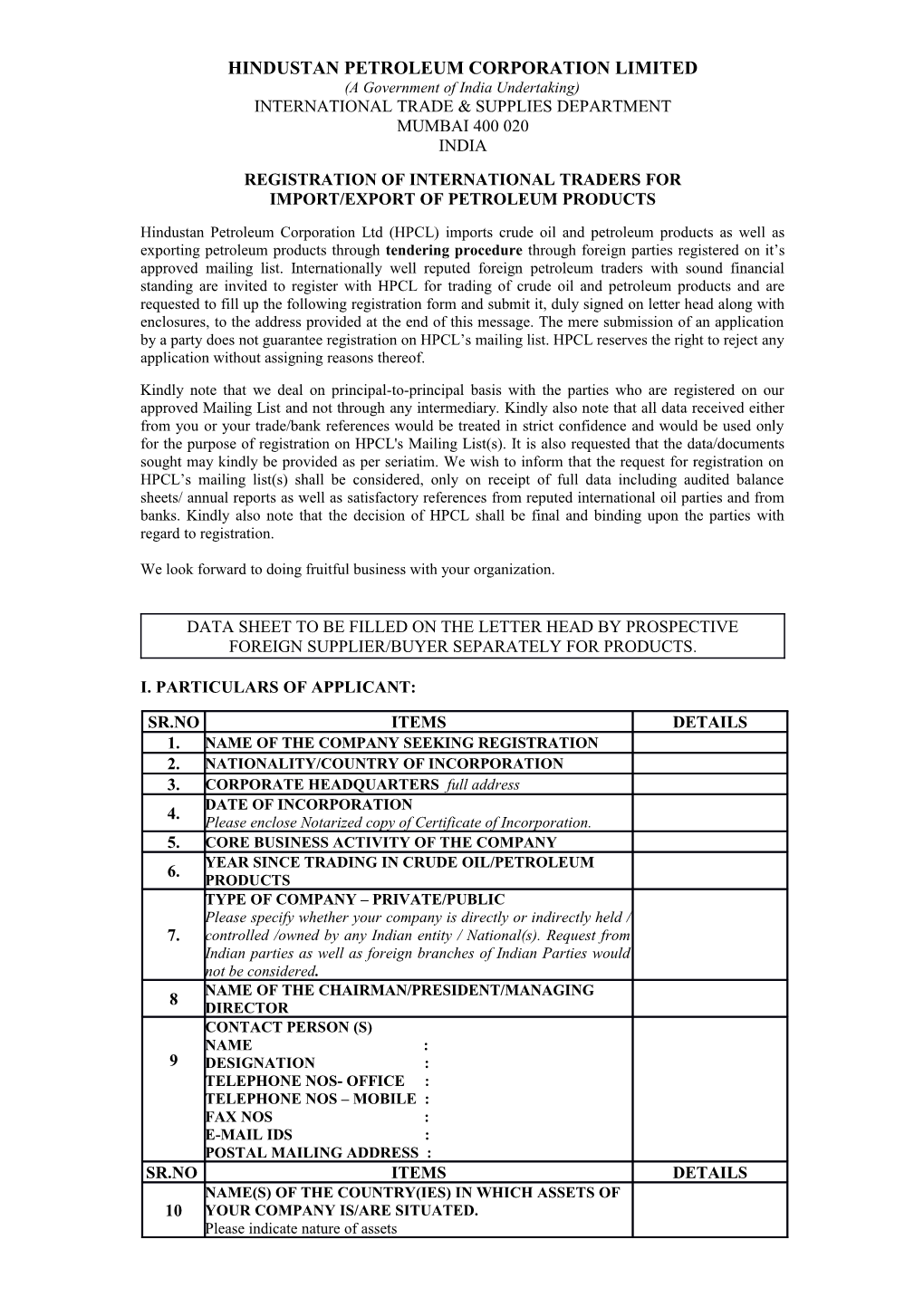 Hindustan Petroleum Corportation Limited