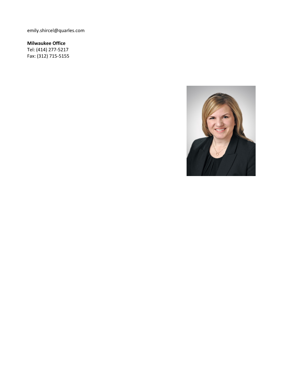 Emily Shircel Is a Member of the Firm S Labor & Employment Practice Group