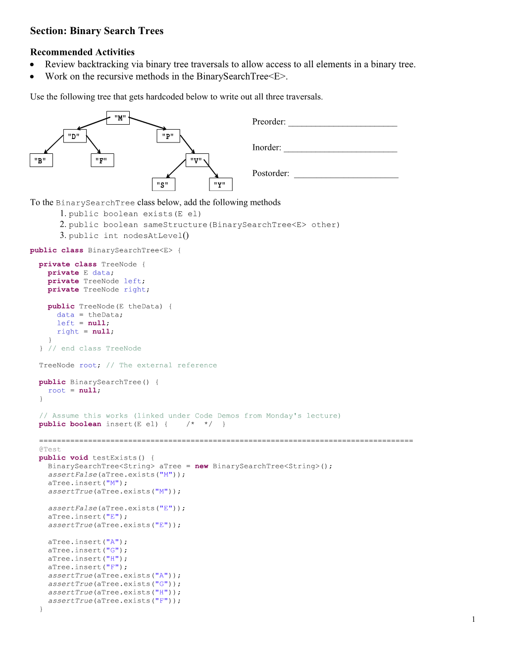 Section: Binary Search Trees