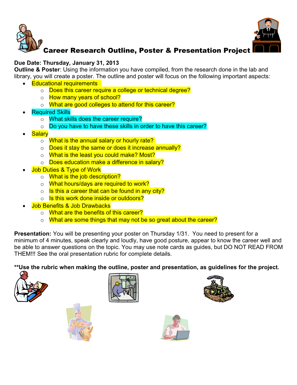 Career Research Poster Project & Presentation