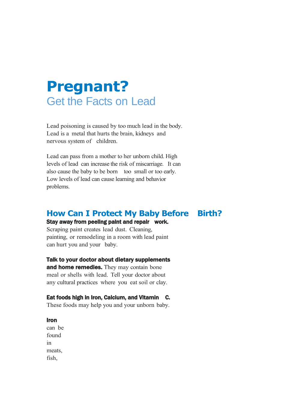 Pregnant? Get the Facts on Lead