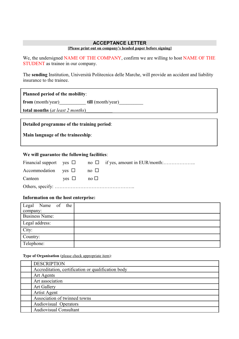 Please Print out on Company S Headed Paper Before Signing