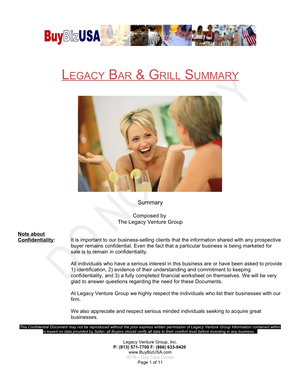 Legacy Bar & Grill Summary