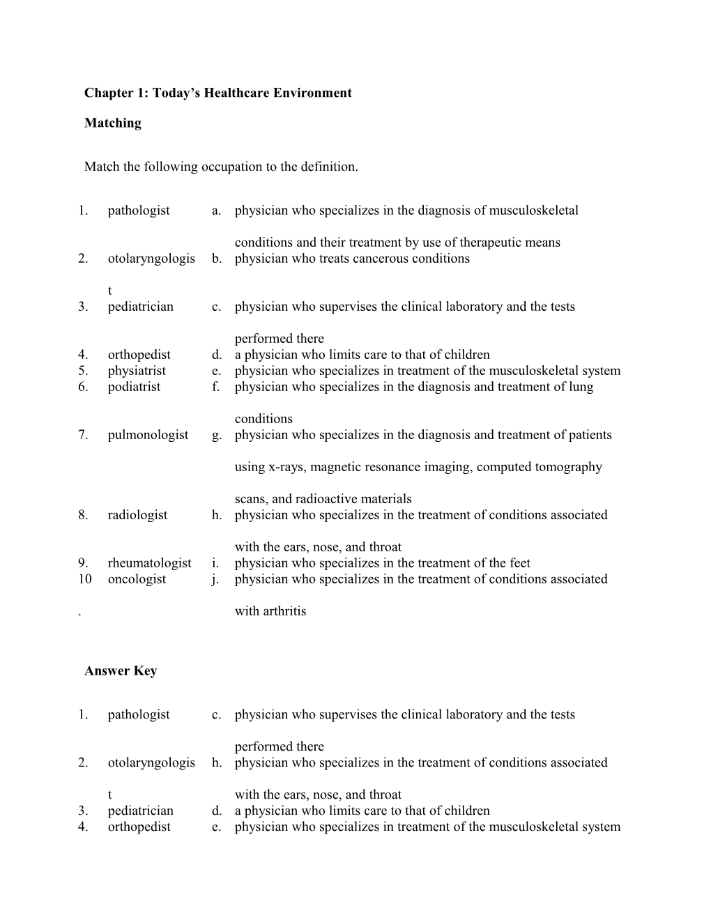 Chapter 1 Assessment: Malone Testbank