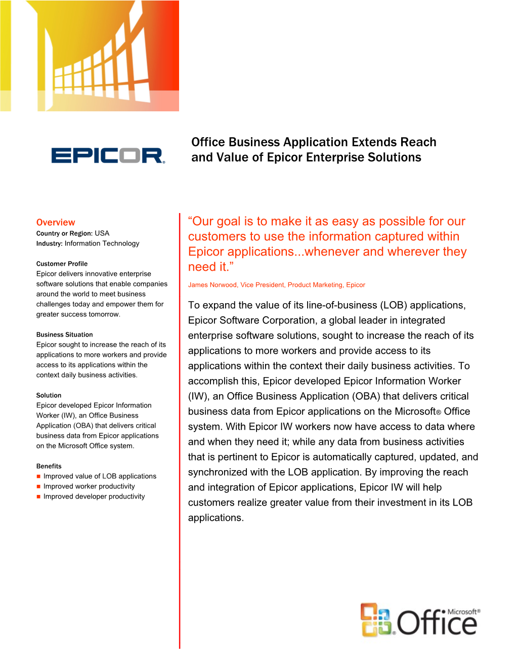 Writeimage CEP Office Business Application Extends Reach and Value of Epicor Enterprise