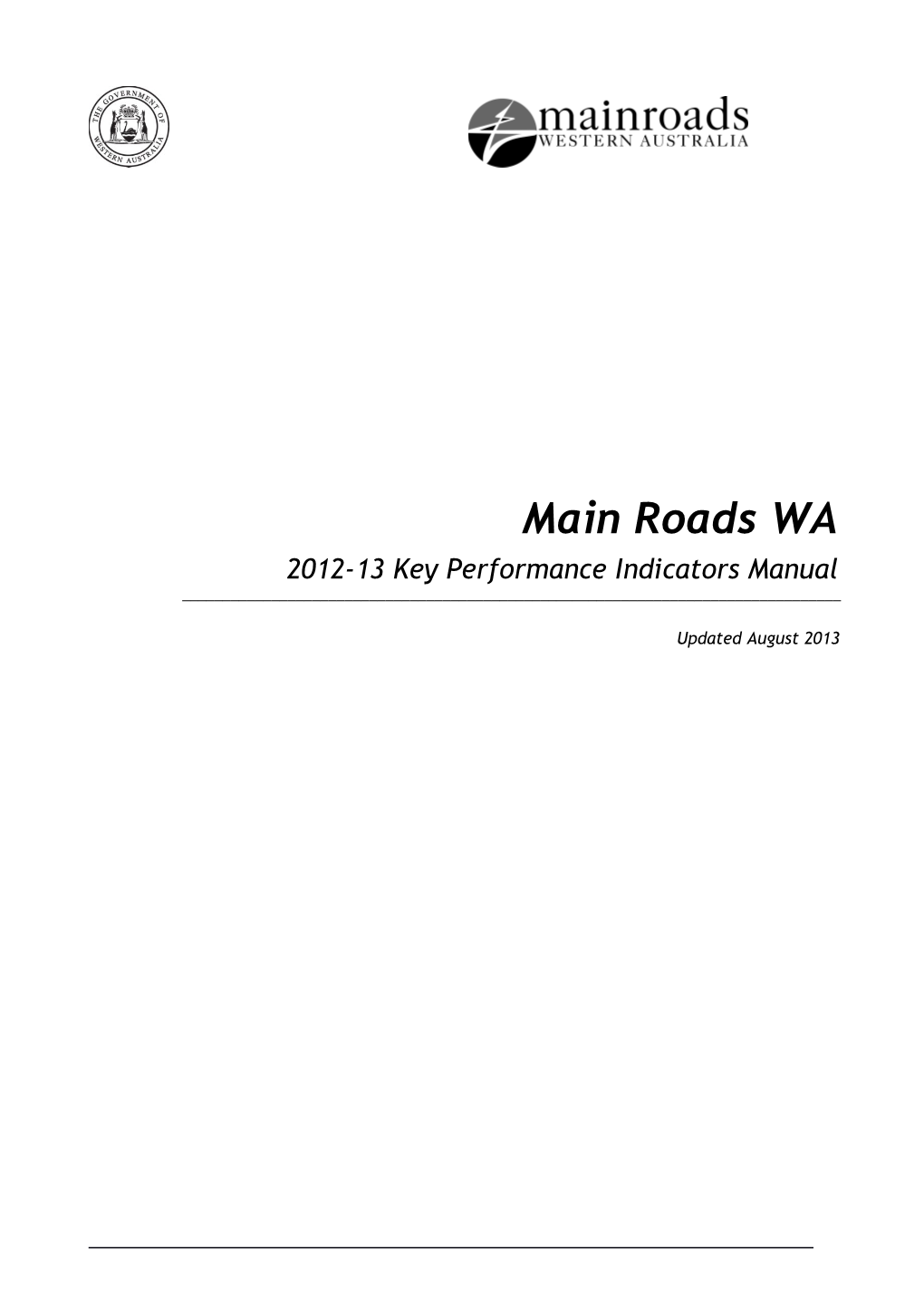 2012-13 Key Performance Indicators Manual