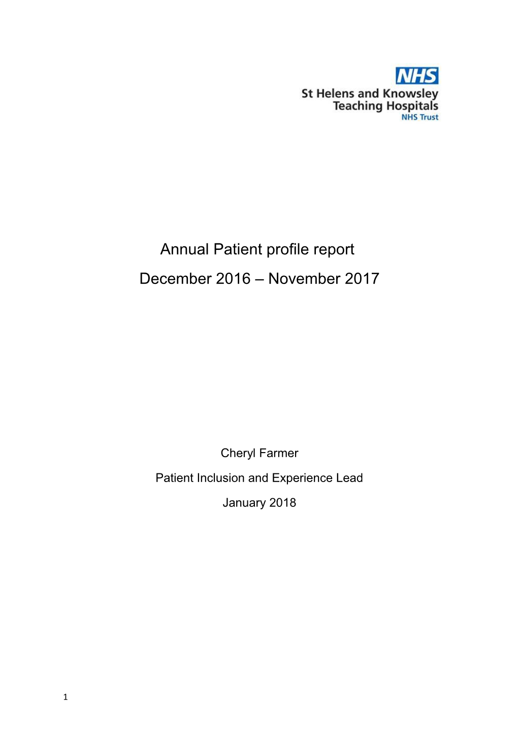 Annual Patient Profile Report