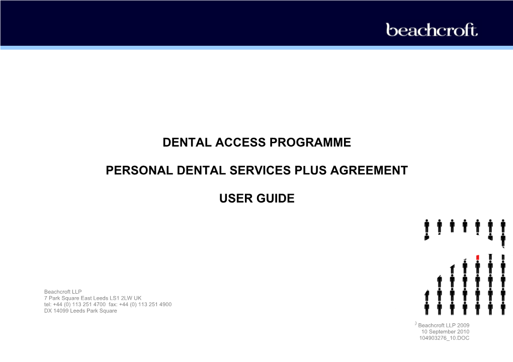 Personal Dental Services Plus Agreement