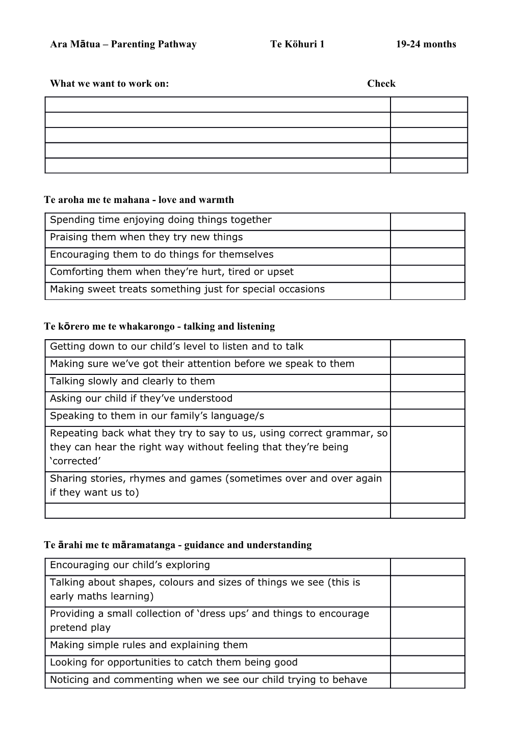 Aramātua Parenting Pathwayte Köhuri 1 19-24 Months