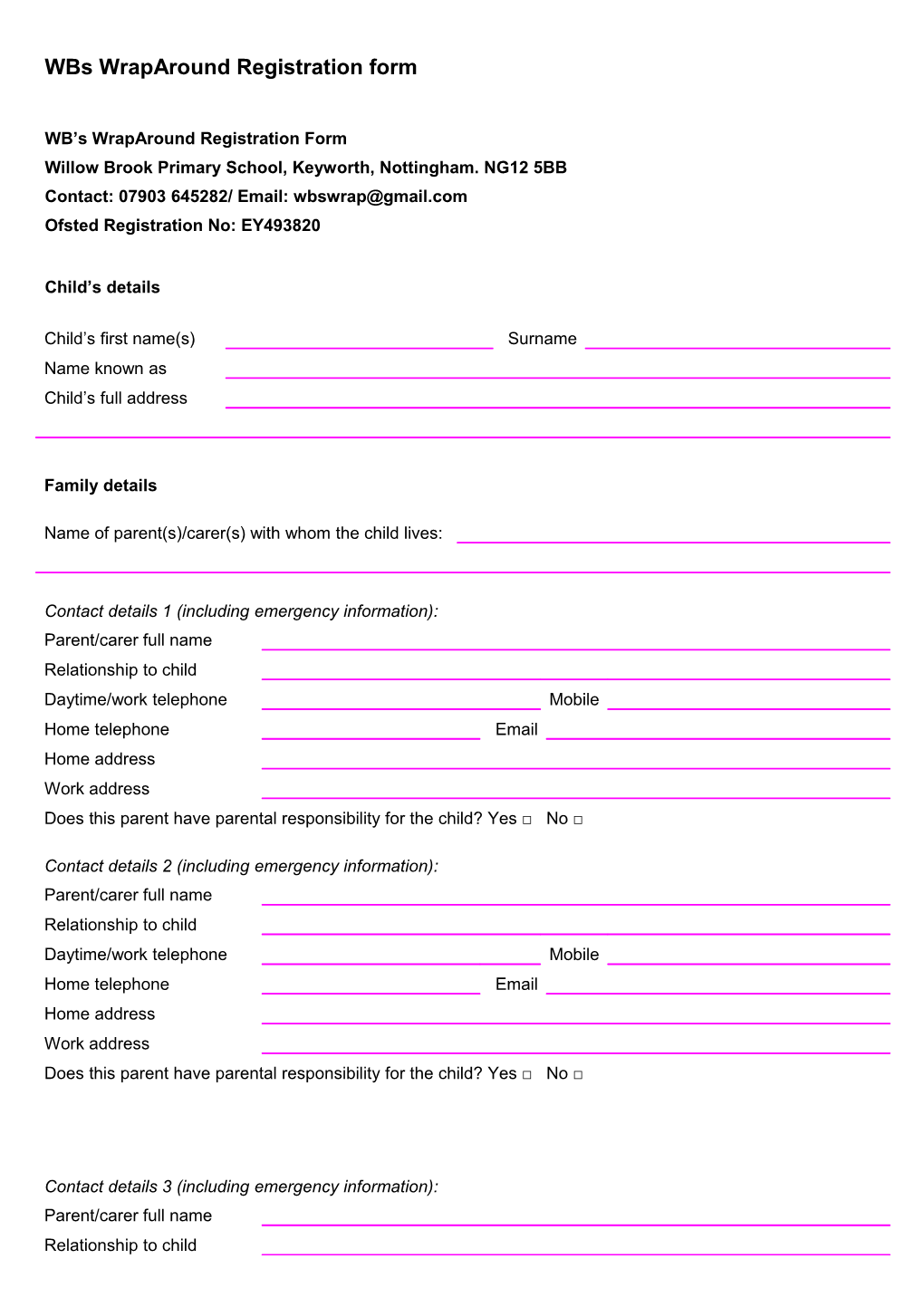 Wbs Wraparound Registration Form