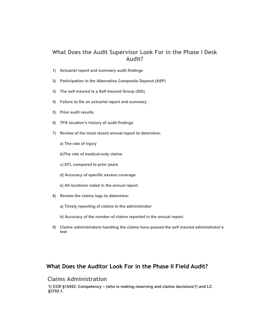 What Does the Audit Supervisor Look for in the Phase I Desk Audit?
