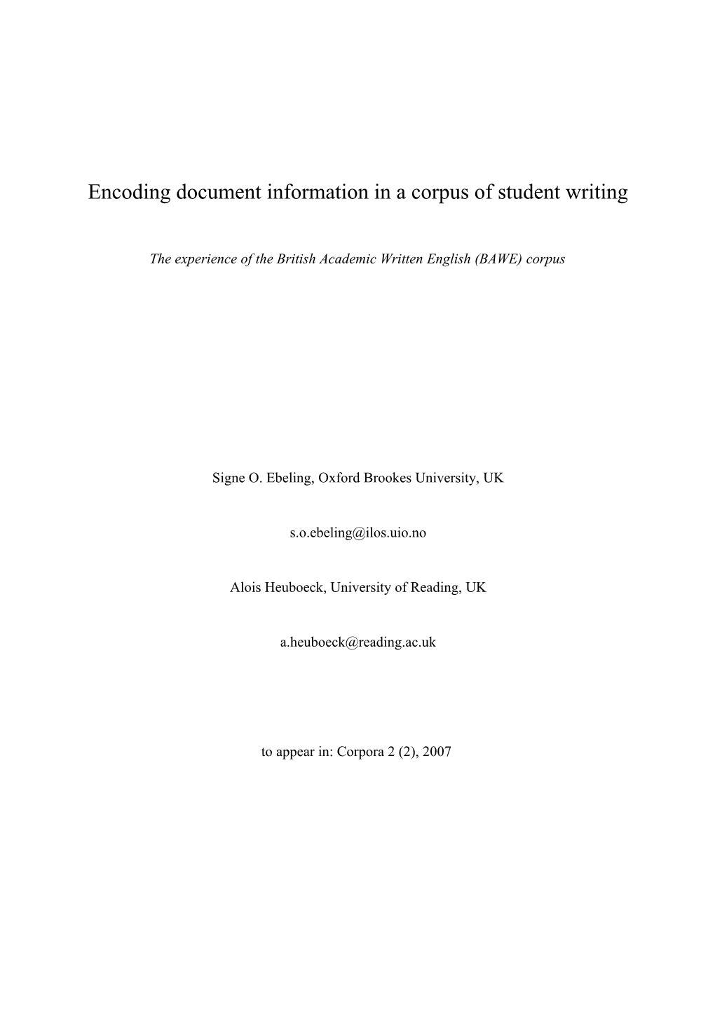 Compiling the British Academic Written English Corpus