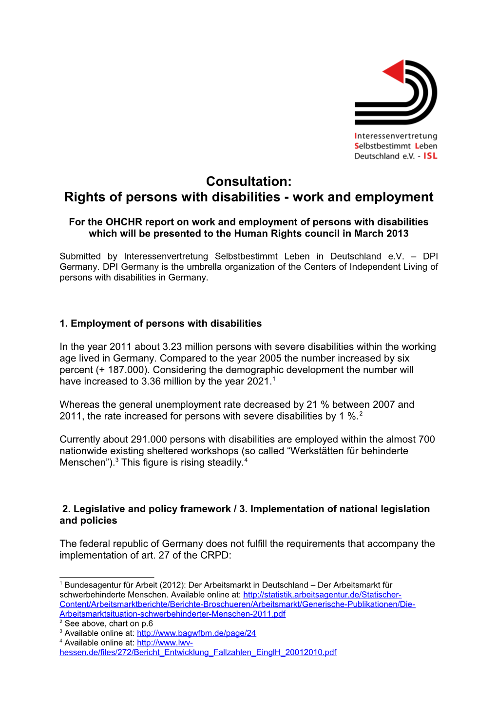 1) Beschäftigung Von Menschen Mit Behinderungen: Situation, Relevante Daten Und Statistiken
