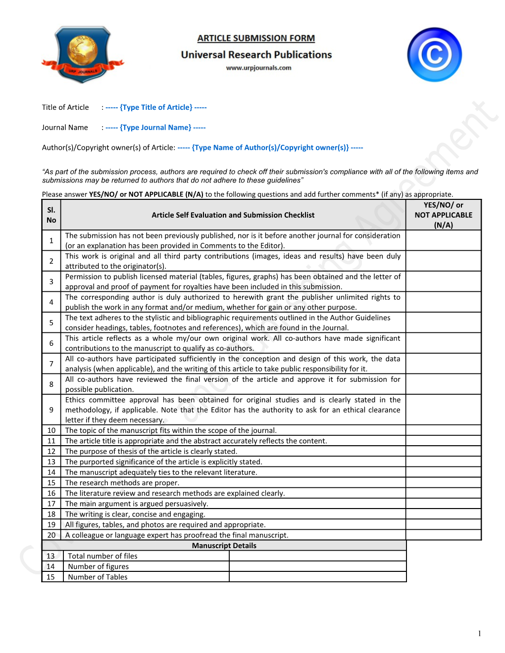 Article Review Form