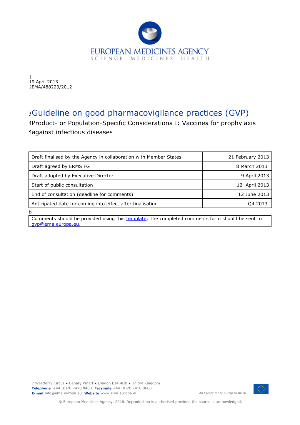 GVP Considerations P.I Vaccine Pharmacovigilance