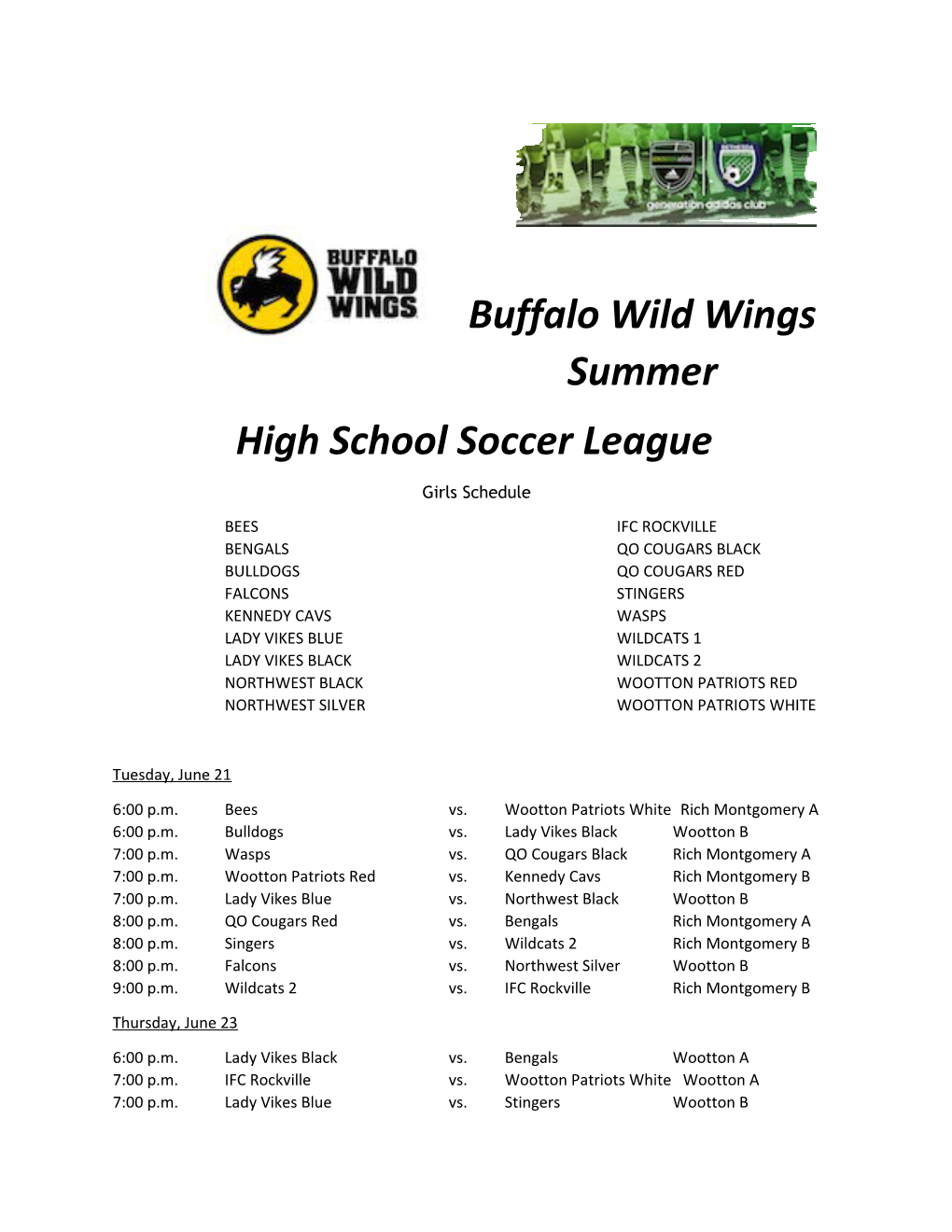 Buffalo Wild Wings Summer