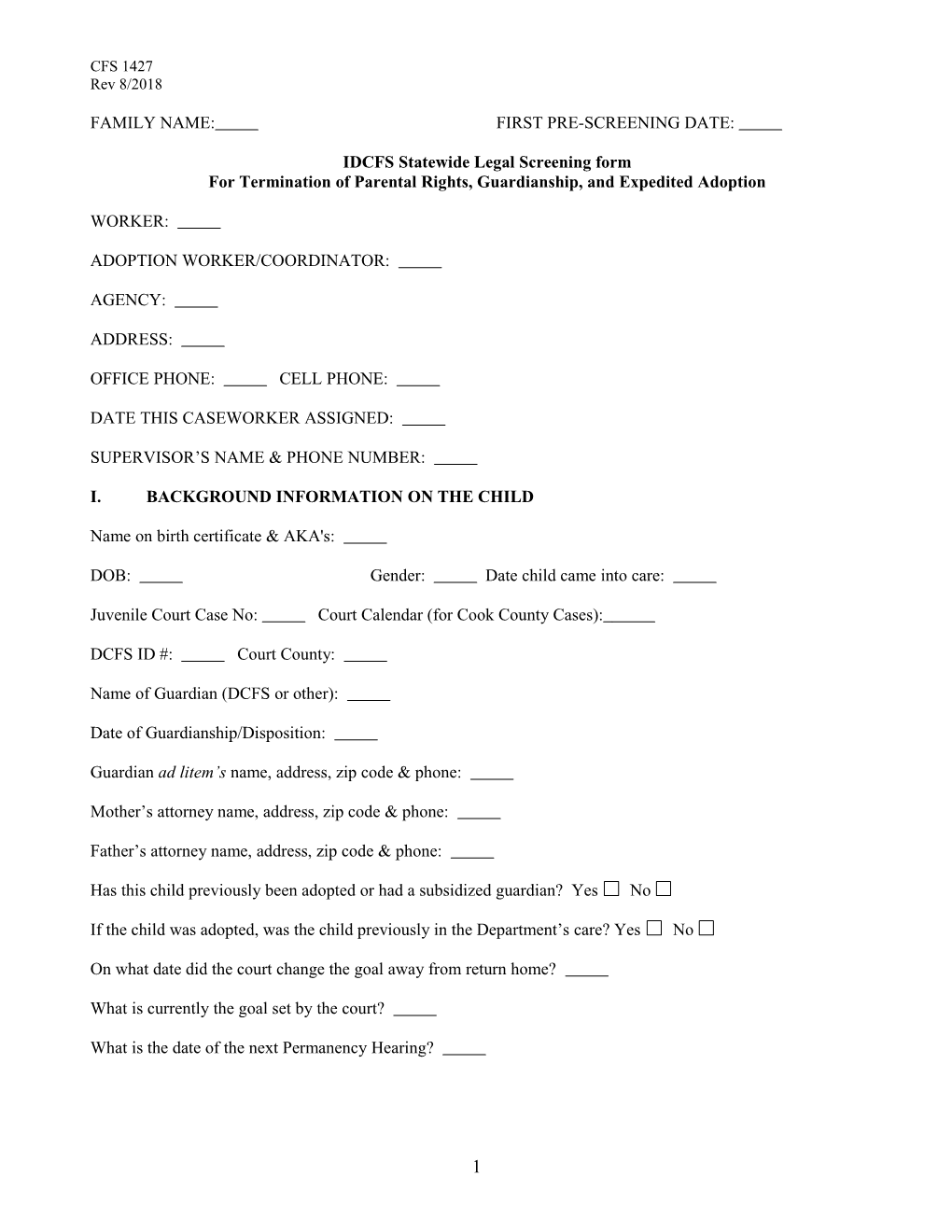 IDCFS Statewide Legal Screening Form