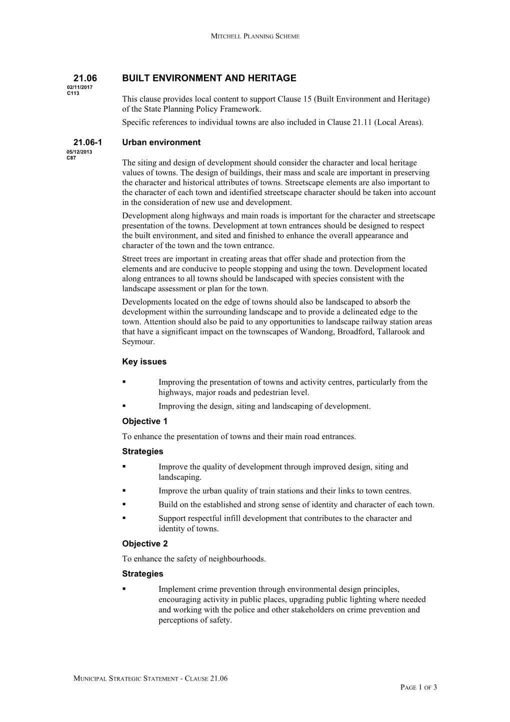 Mitchellplanning Scheme