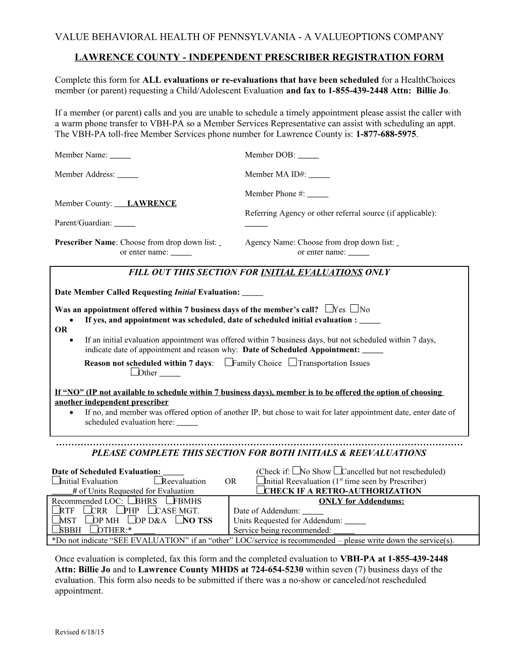 Lawrencecounty - Independent Prescriber Registration Form