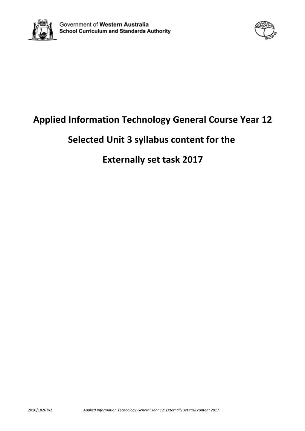 Applied Informationtechnologygeneral Course Year 12