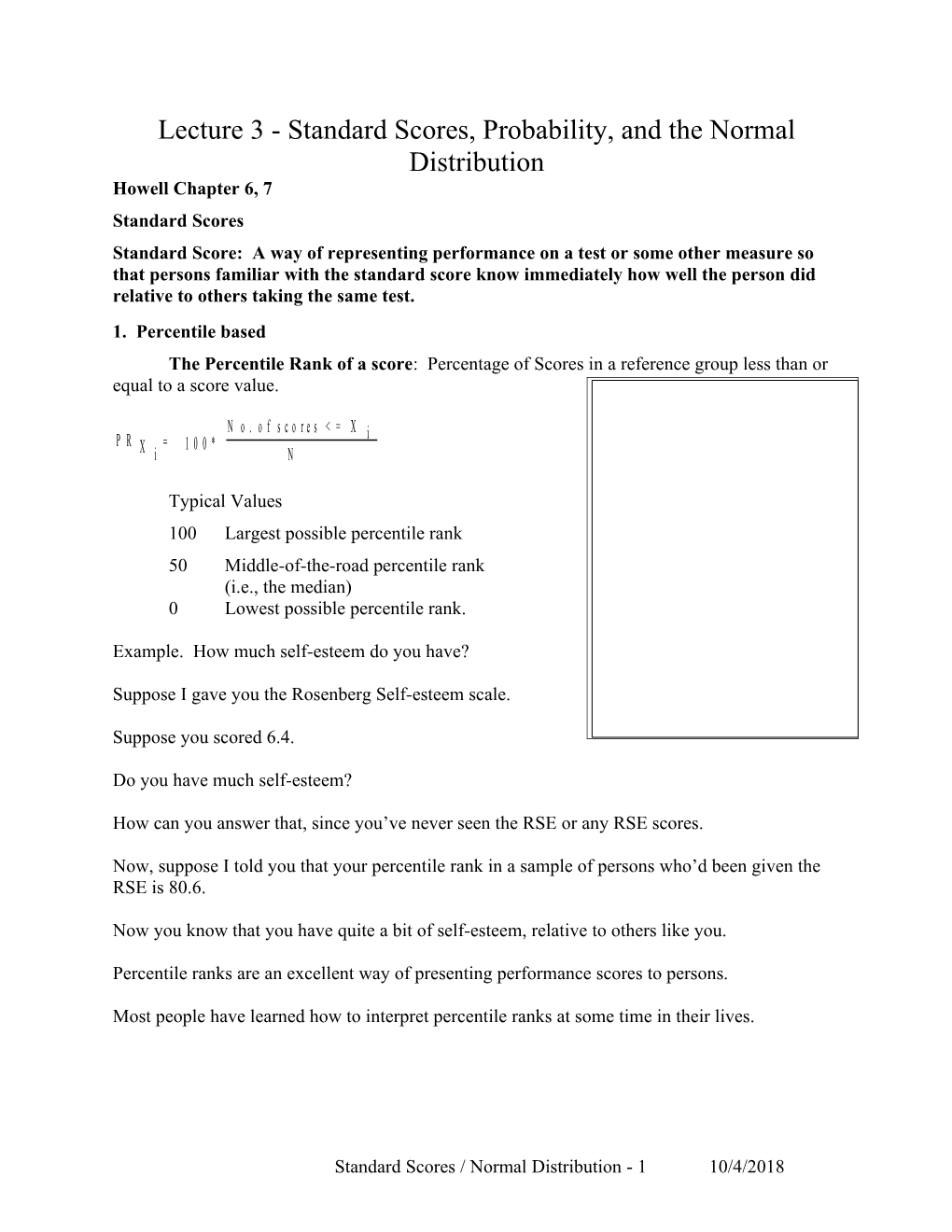 Normal Distribution In-Class Exercises