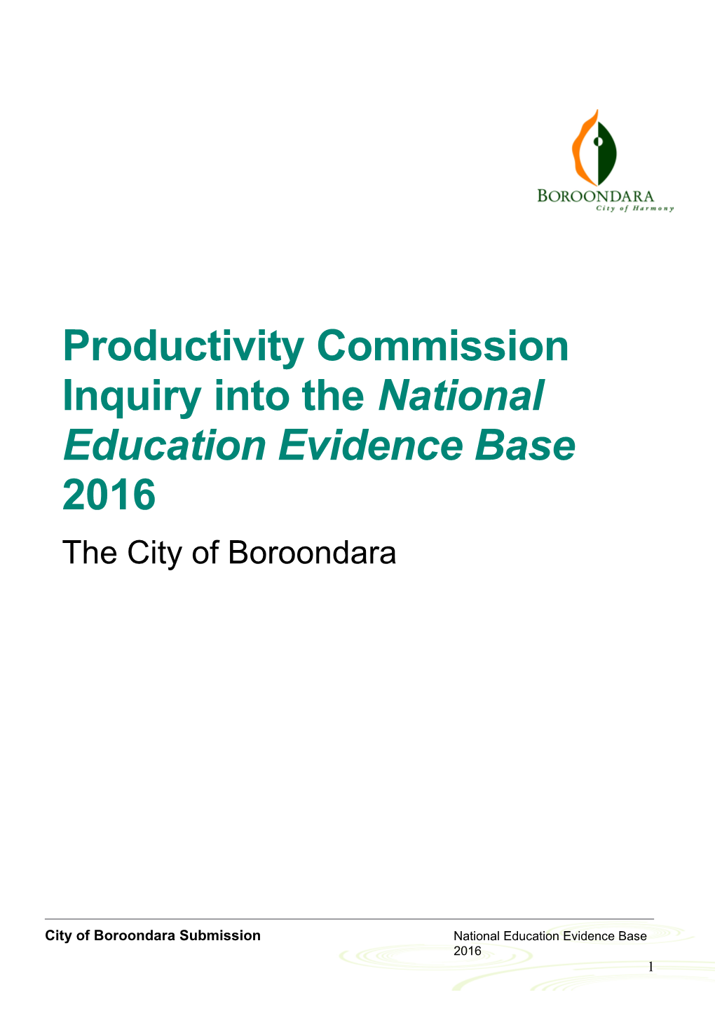 Submission 20 - City of Boroondara - Education Evidence Base - Public Inquiry