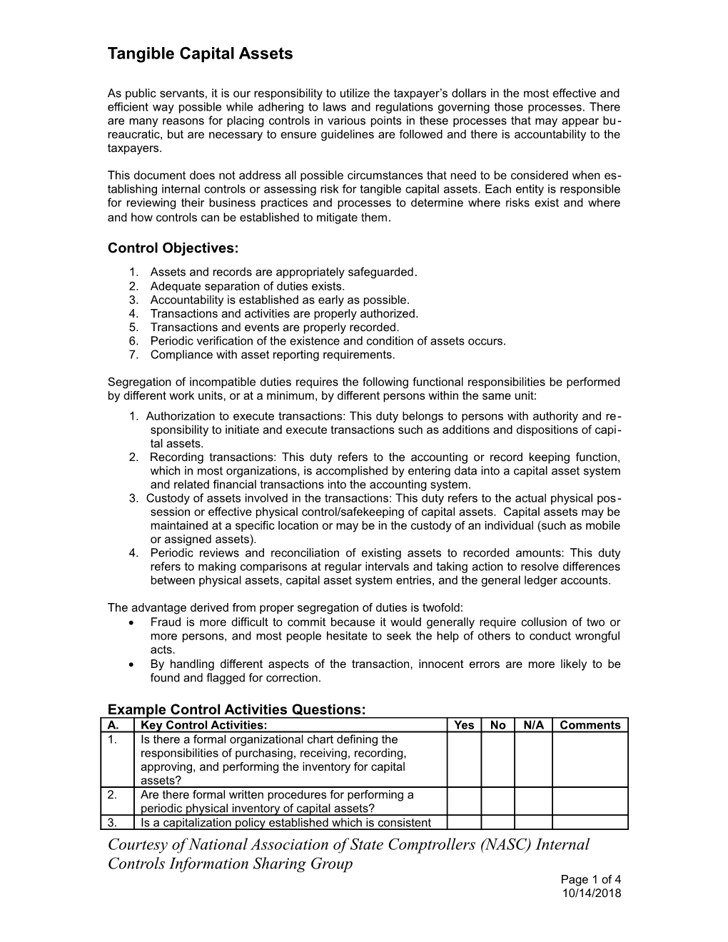 Tangible Capital Assets