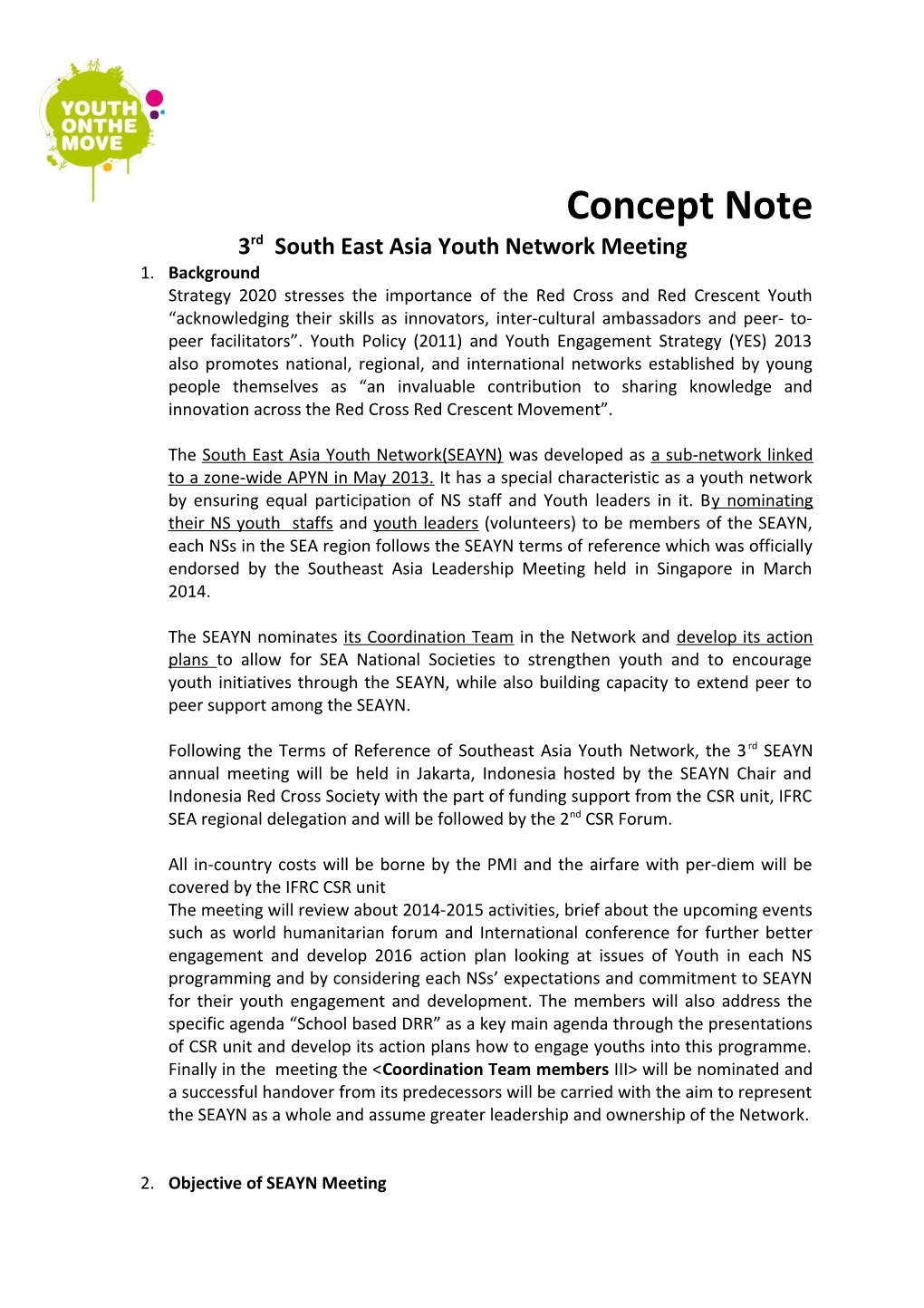 3Rd South East Asia Youth Network Meeting