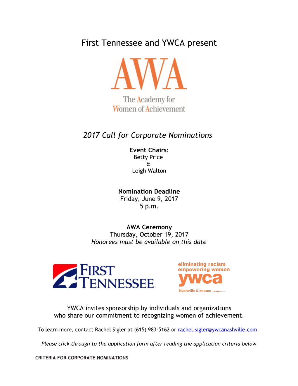 First Tennessee and YWCA Present