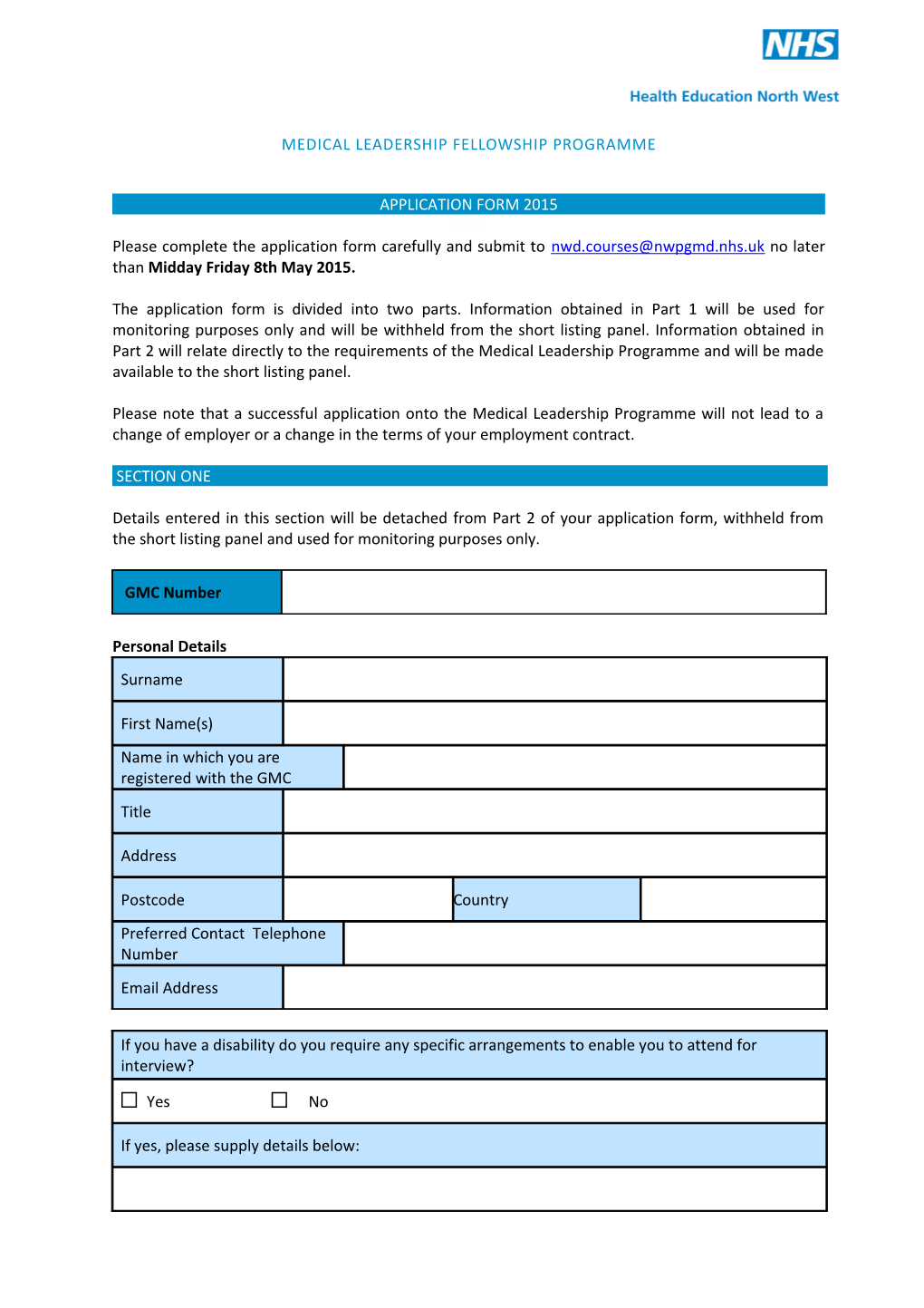 Medical Leadership Fellowship Programme