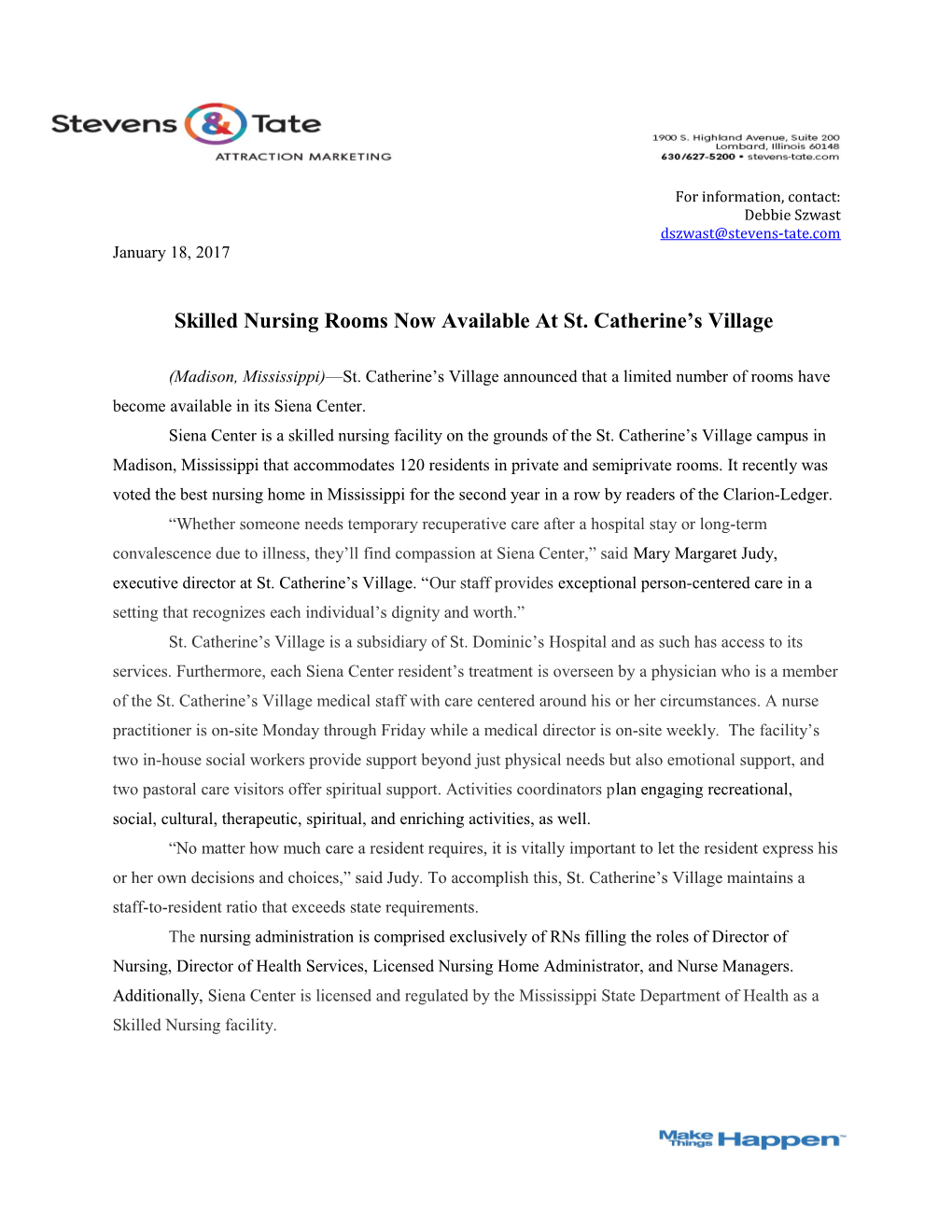 Skilled Nursing Rooms Now Available at St. Catherine S Village