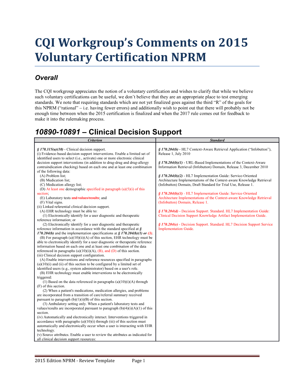 CQI Workgroup S Comments on 2015 Voluntary Certification NPRM