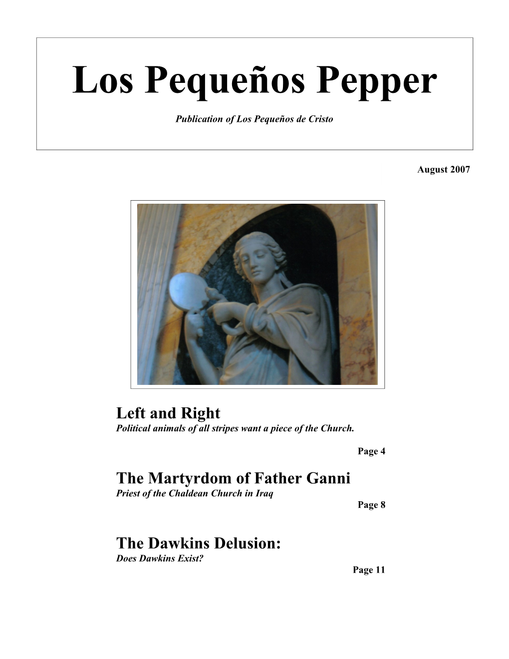 Newsletter of Los Pequeños De Cristo