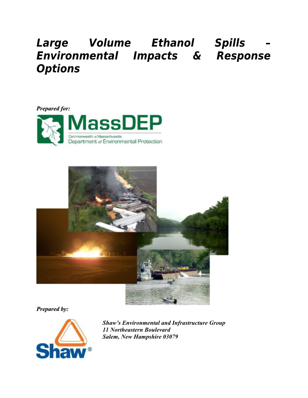 Large Volume Ethanol Spills Environmental Impacts and Response Options