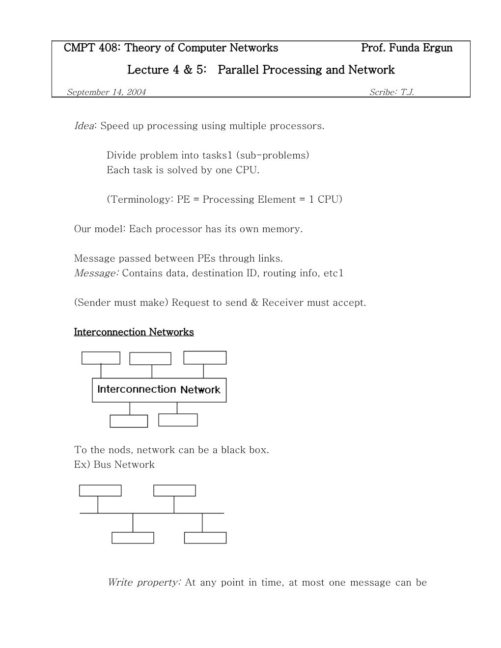 Parallel Processing & Network