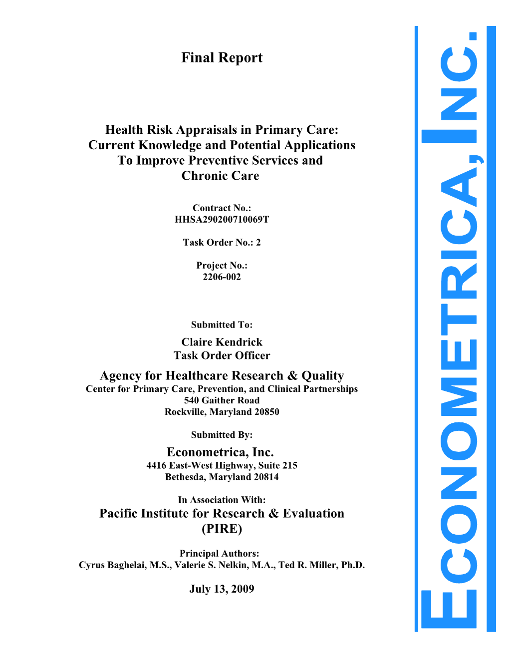 Health Risk Appraisals in Primary Care