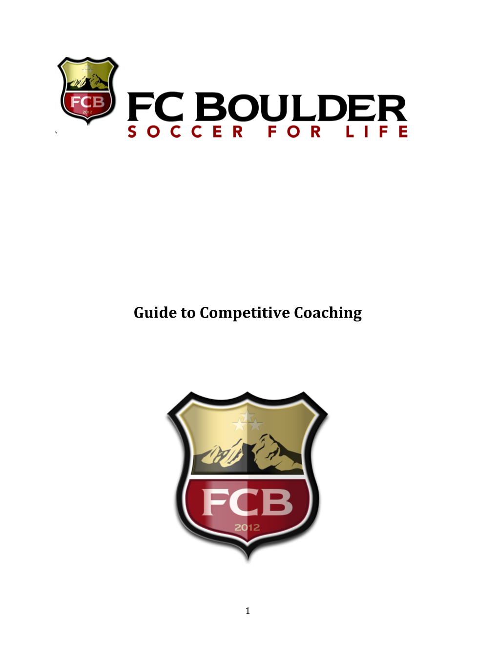 Guide to Competitive Coaching