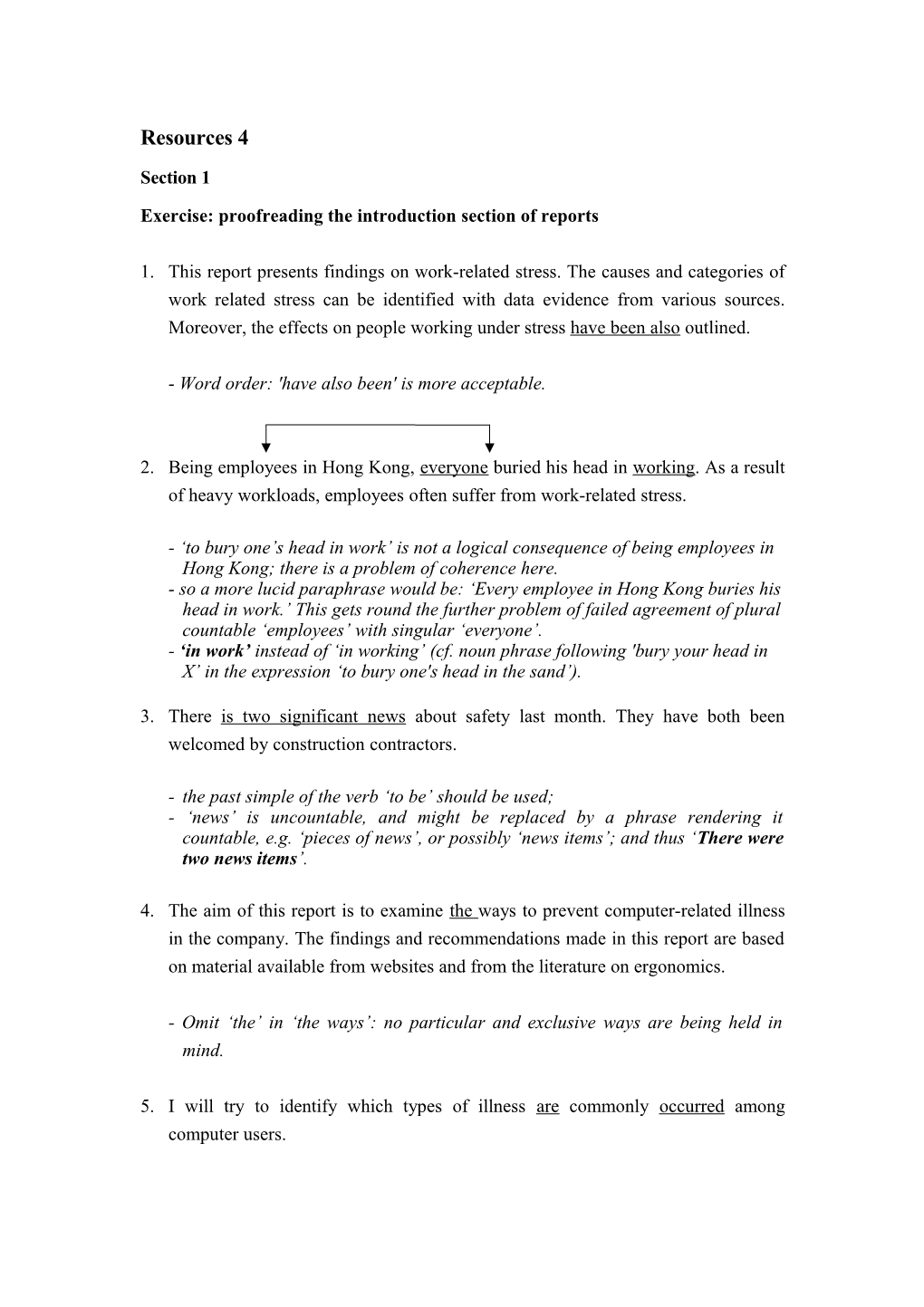 Exercise: Proofreading the Introduction Section of Reports