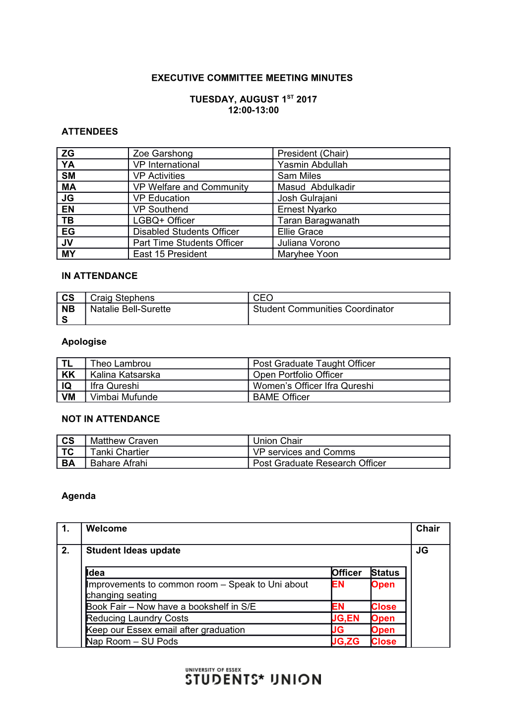 Executive Committee Meetingminutes