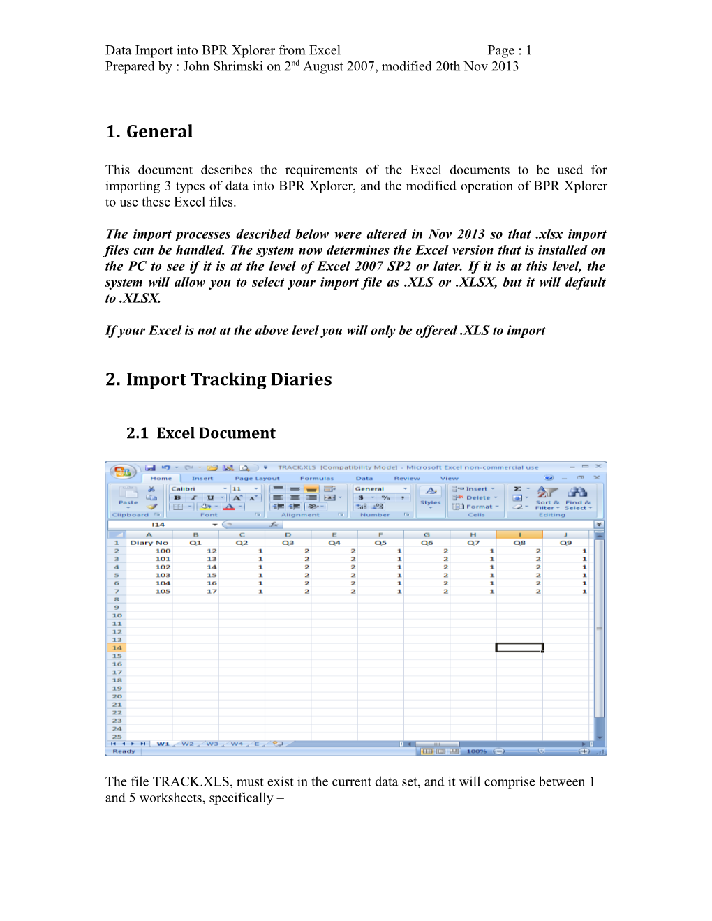 Data Import Into BPR Xplorer from Excel Page : 1