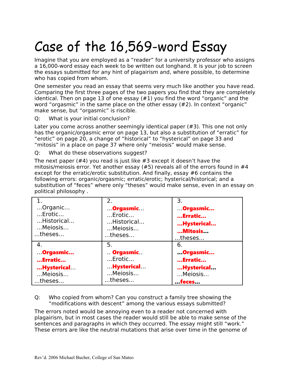 Case of the Billion-Word Essay