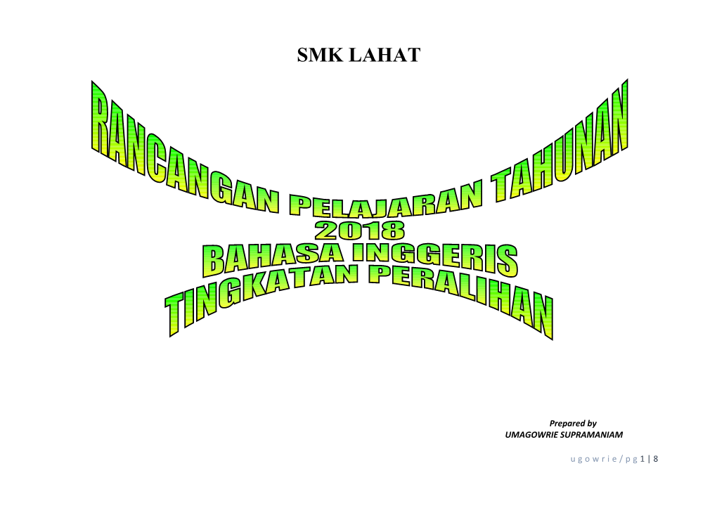 Form 4 English Scheme of Work 2005