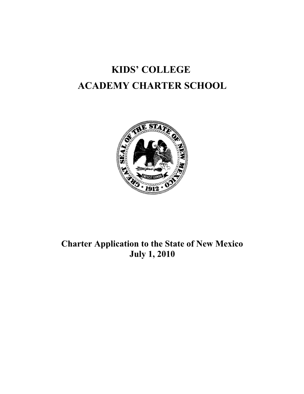 Charter Application to the State of New Mexico