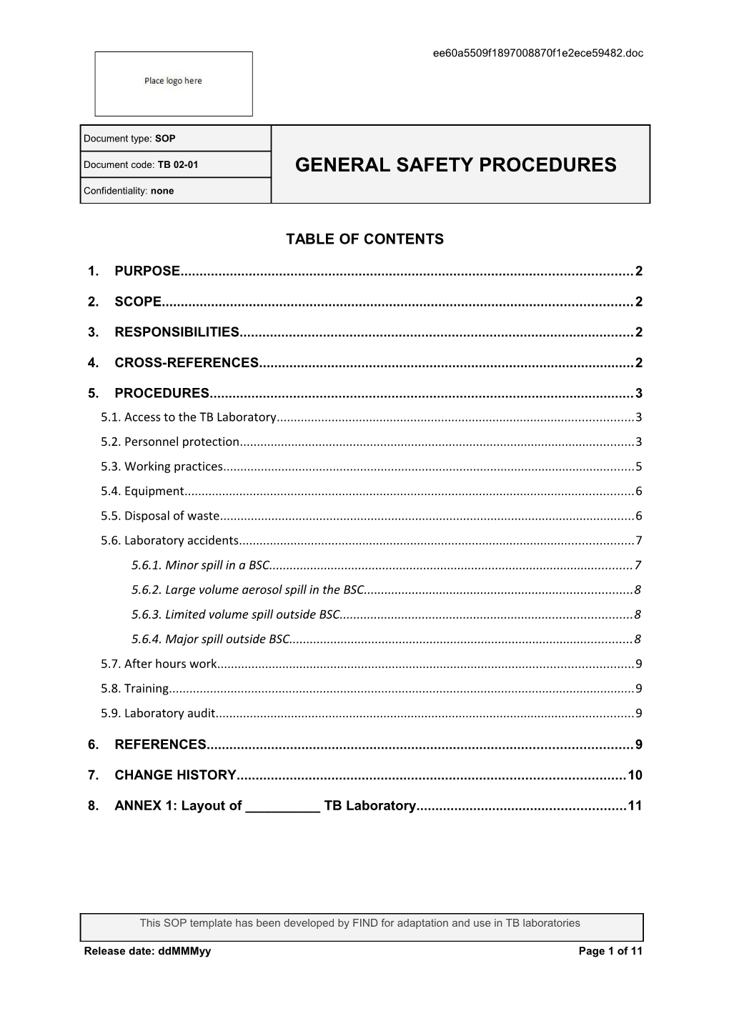 General Safety Procedures TB 02-01 V1.0