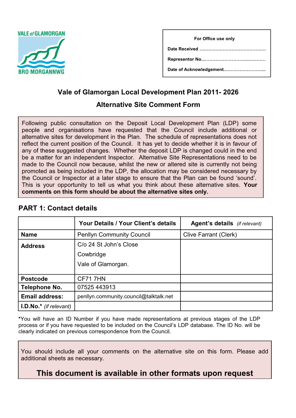 Vale of Glamorgan Local Development Plan 2011- 2026