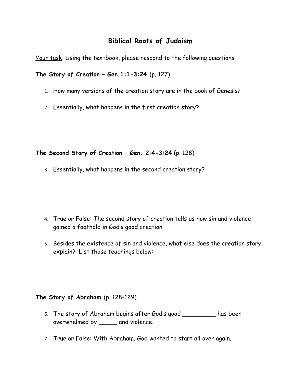 Biblical Roots of Judaism