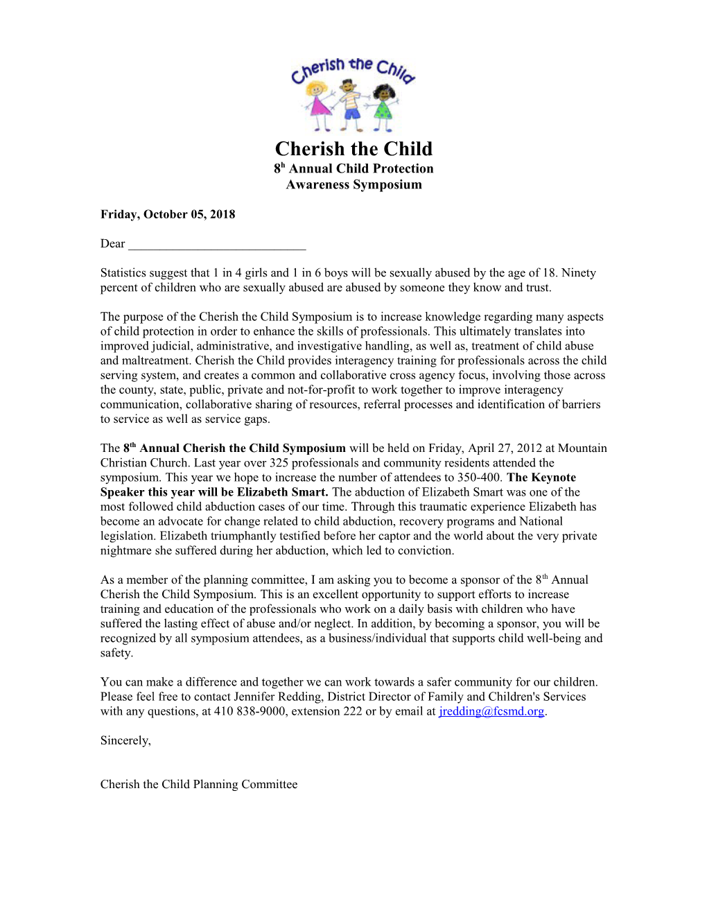 Cherish the Child, 4Th Annual Harford County Child Abuse Symposium