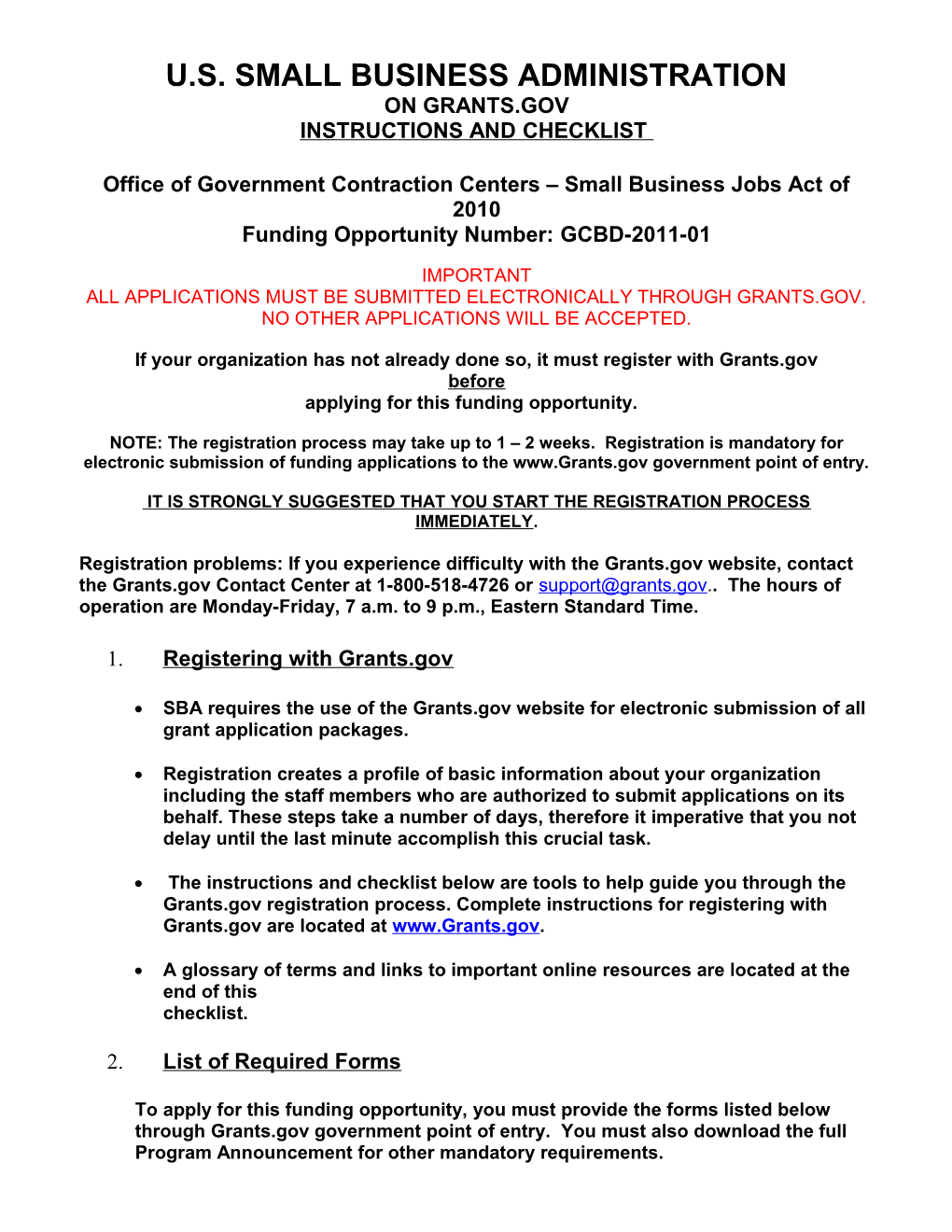 Office of Government Contraction Centers Small Business Jobs Act of 2010