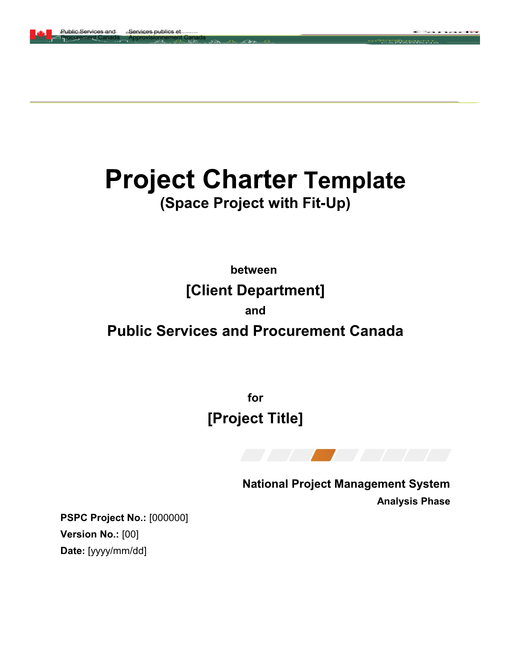 Project Chartertemplate (Space Project with Fit-Up)