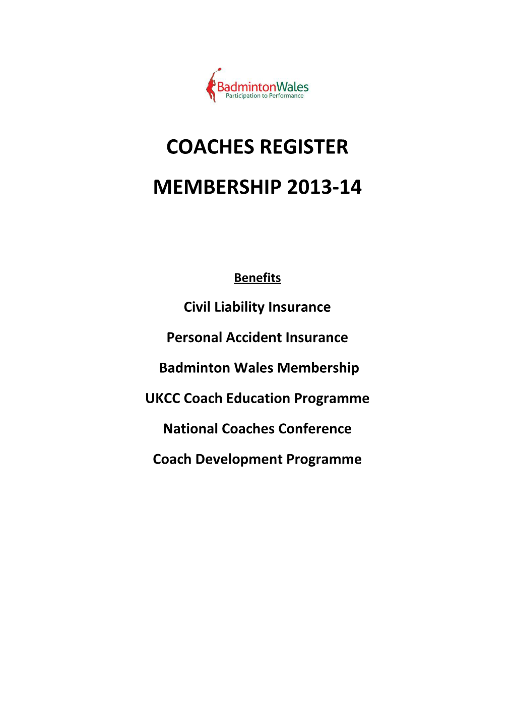 Coaches Register